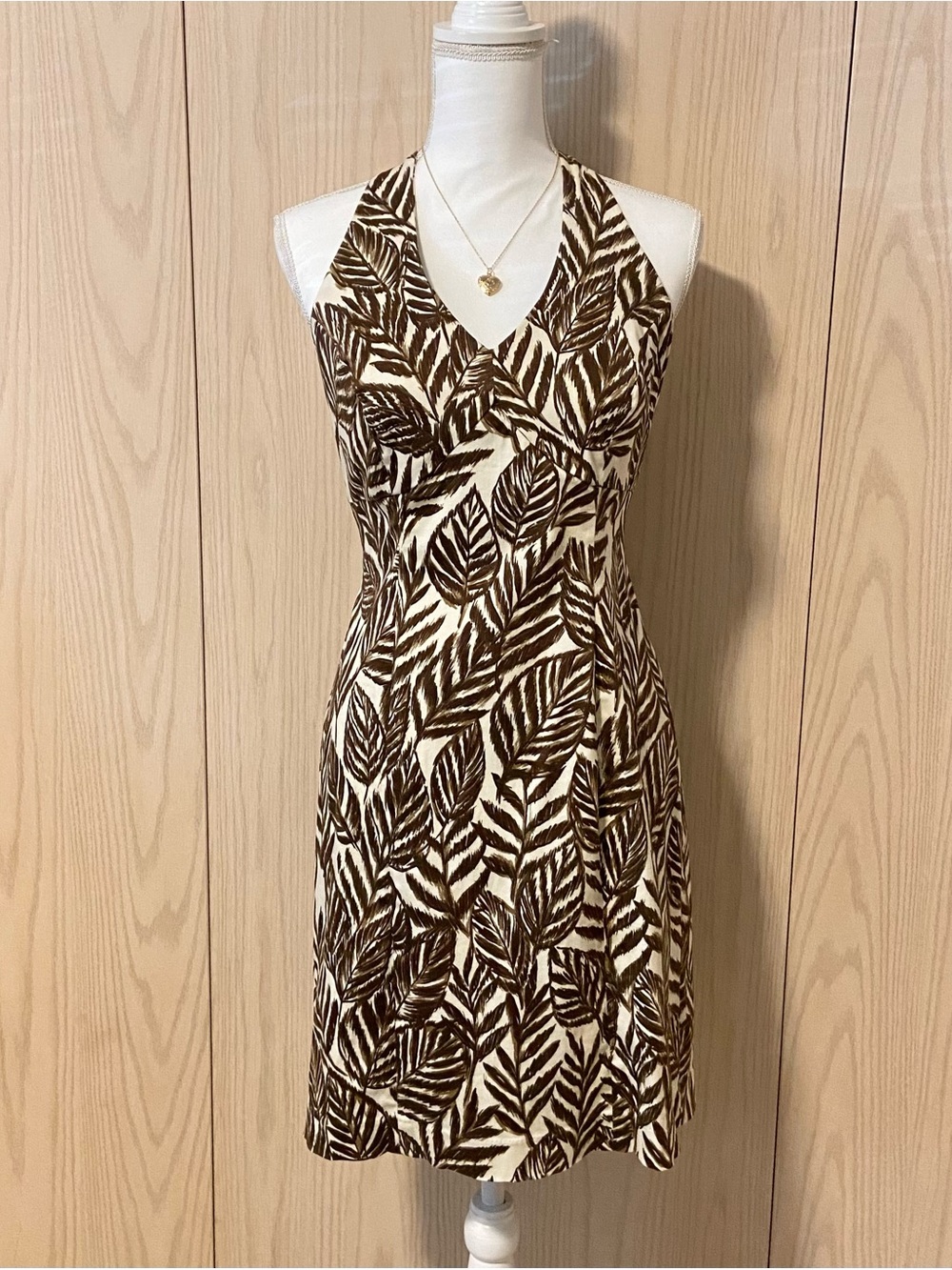 Jones New York Mini Dress Women’s 8 Vintage Y2K Tropical Boho Backless Halter M